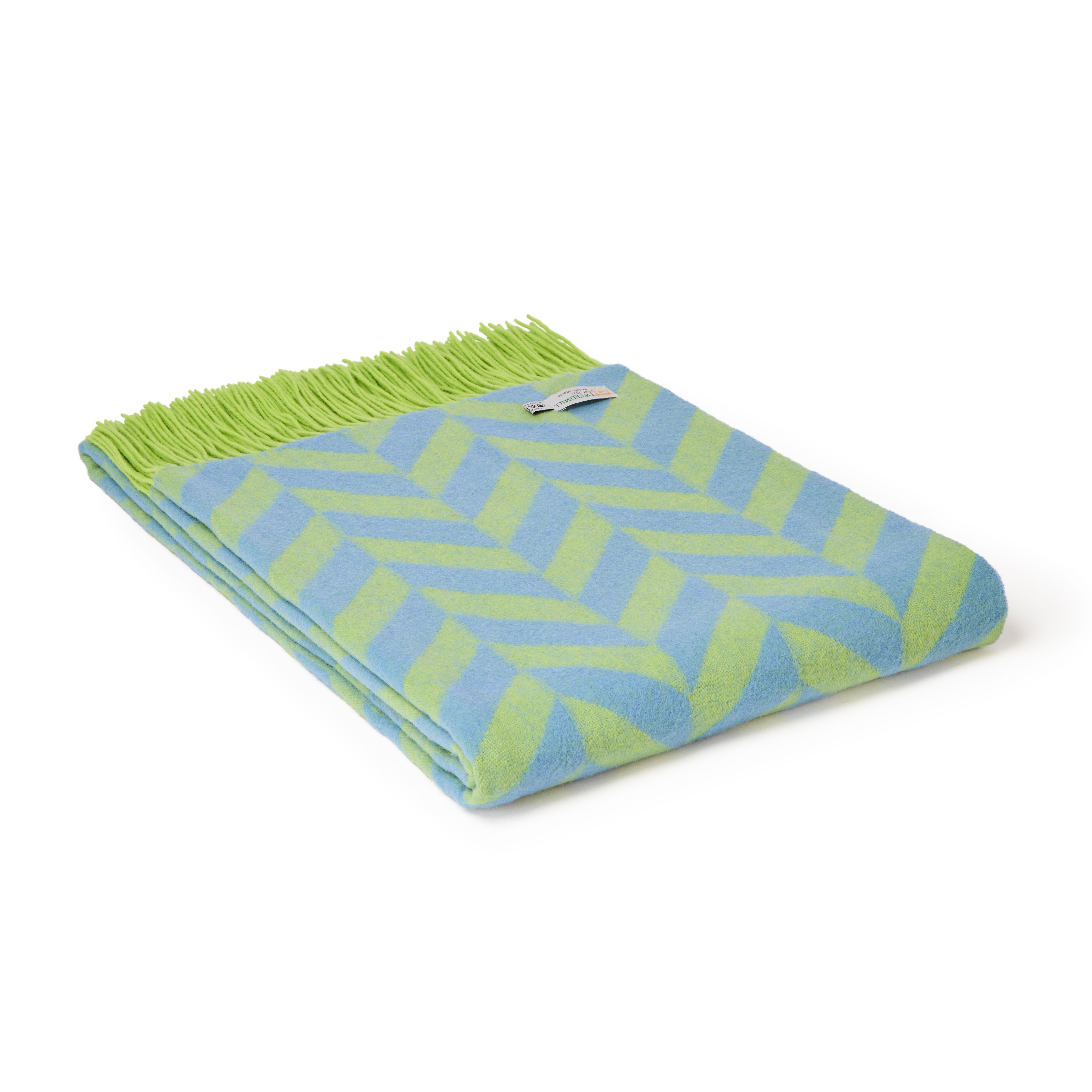 Deka z jehněčí vlny - Chunky Herringbone/Zest & Placid Blue