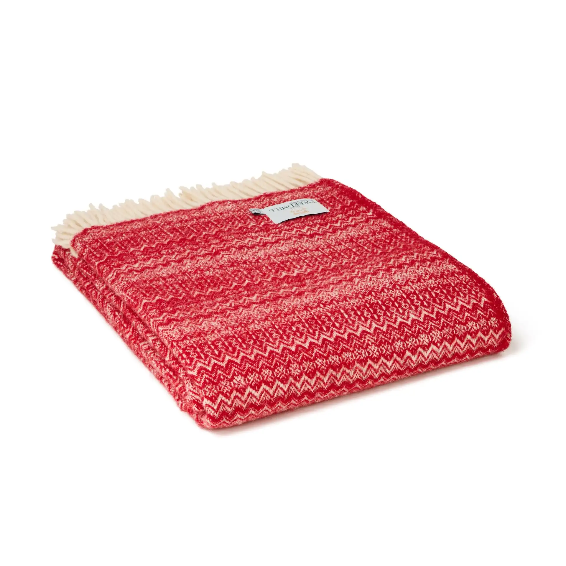 Throw from pure new wool - Fair Isle/Fair Isle Red 