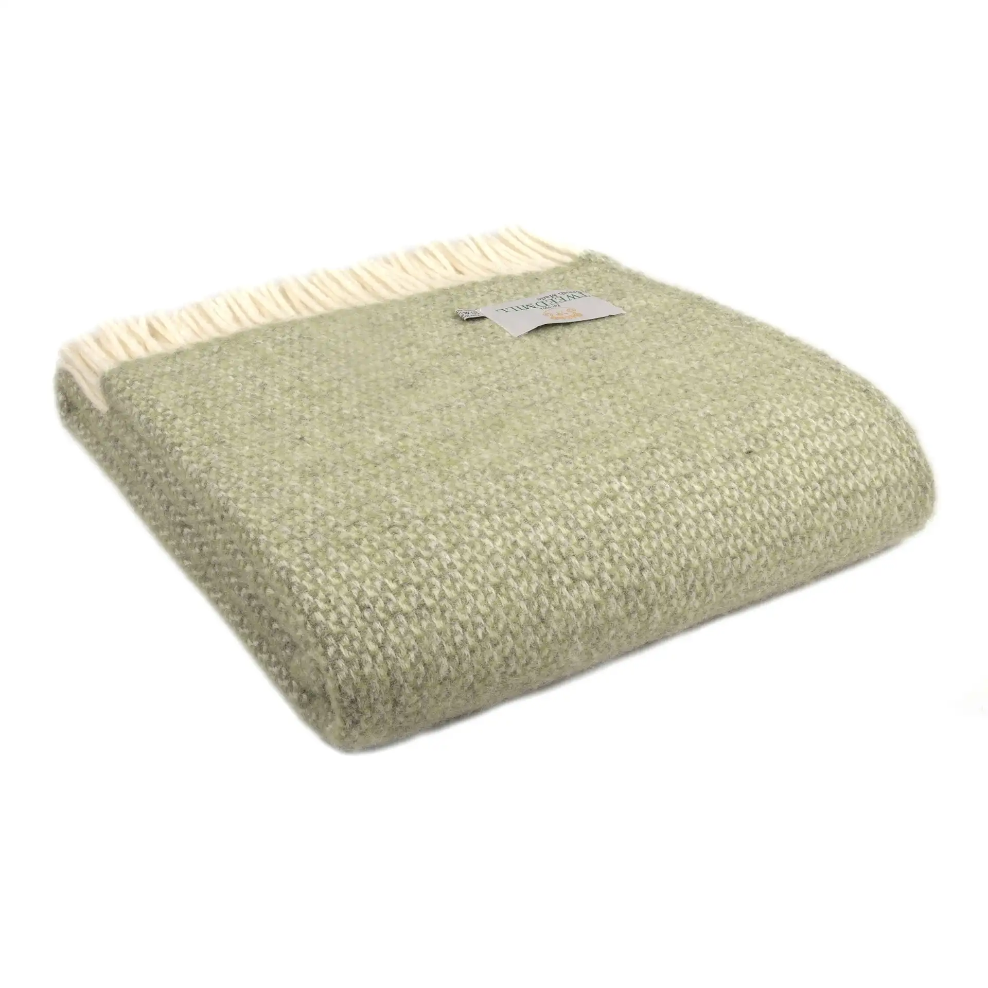 Throw from pure new wool - Illusion/Green & Grey