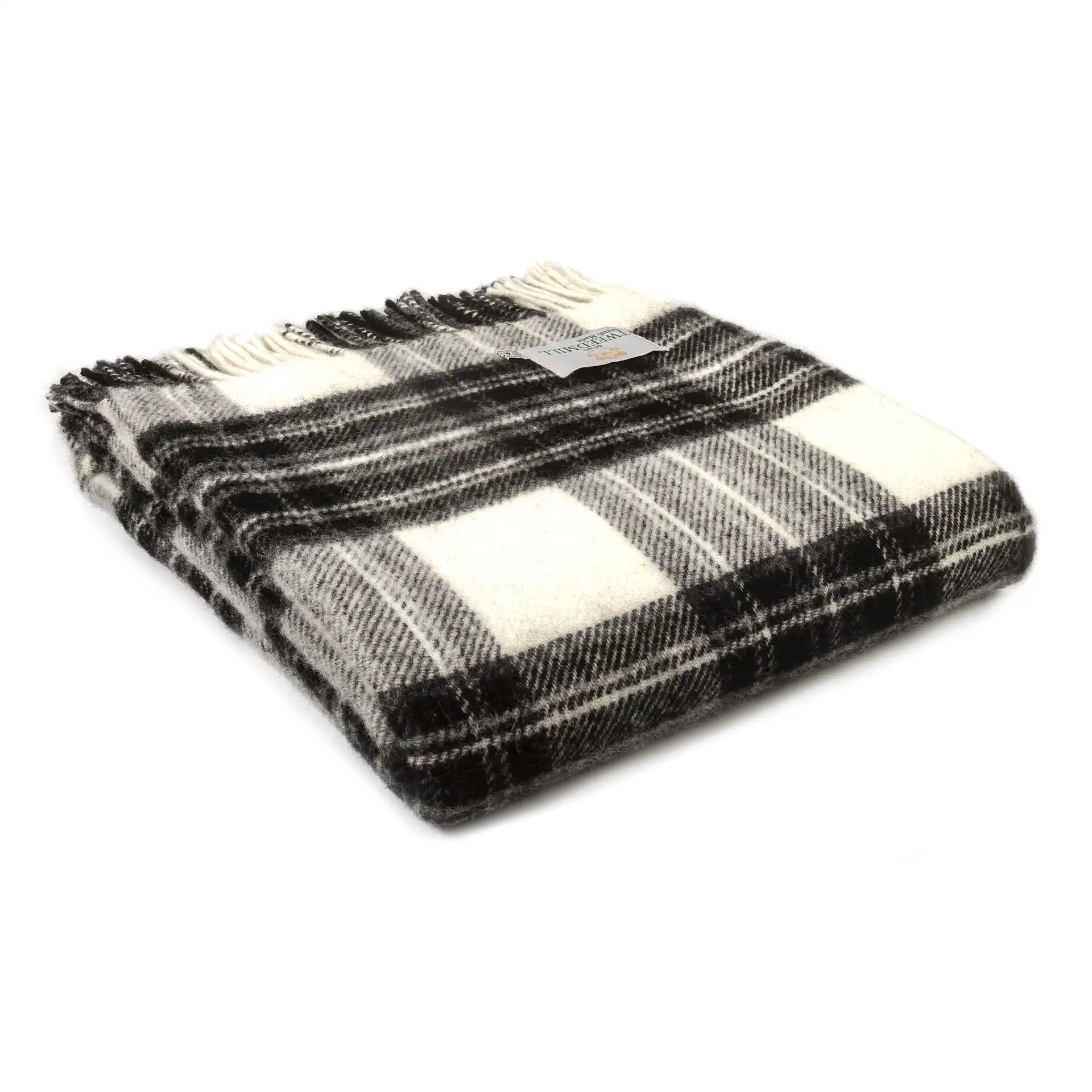 Throw from pure new wool - Tartan/Grey Dress Stewart