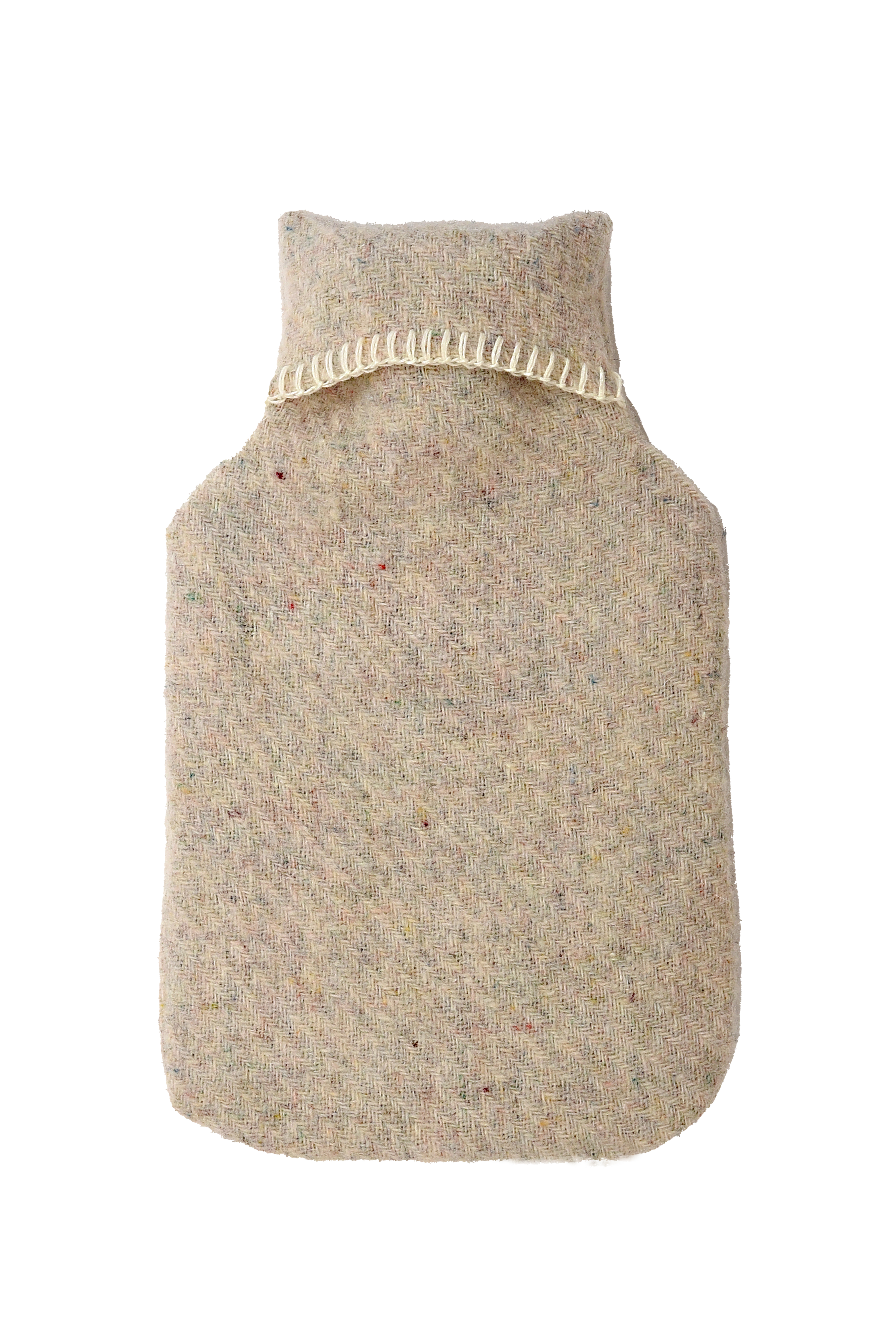 Recycled wool hot water bottle - Diagonal Stripe Latte