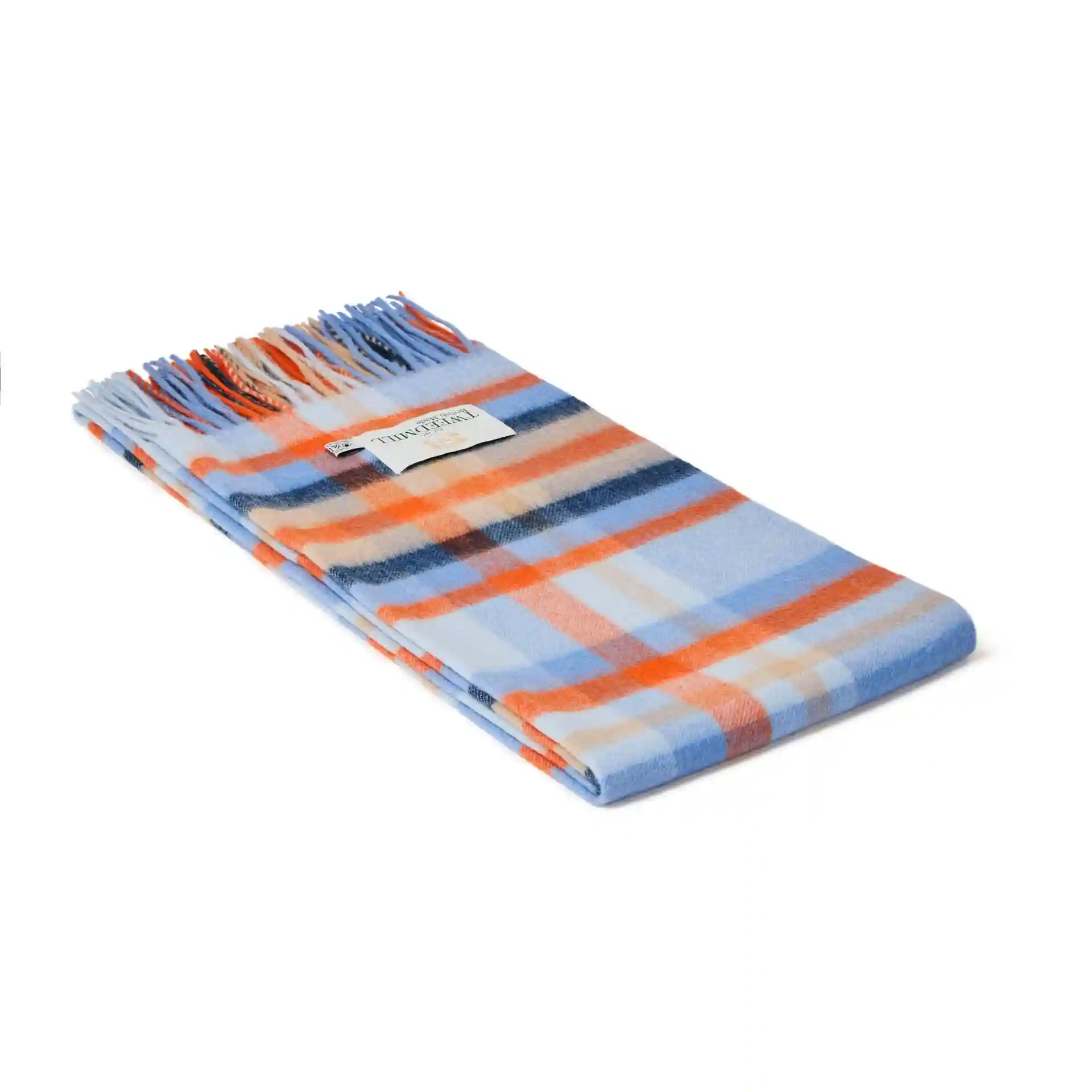 Široká vlněná šála - Bright Check/Santorini