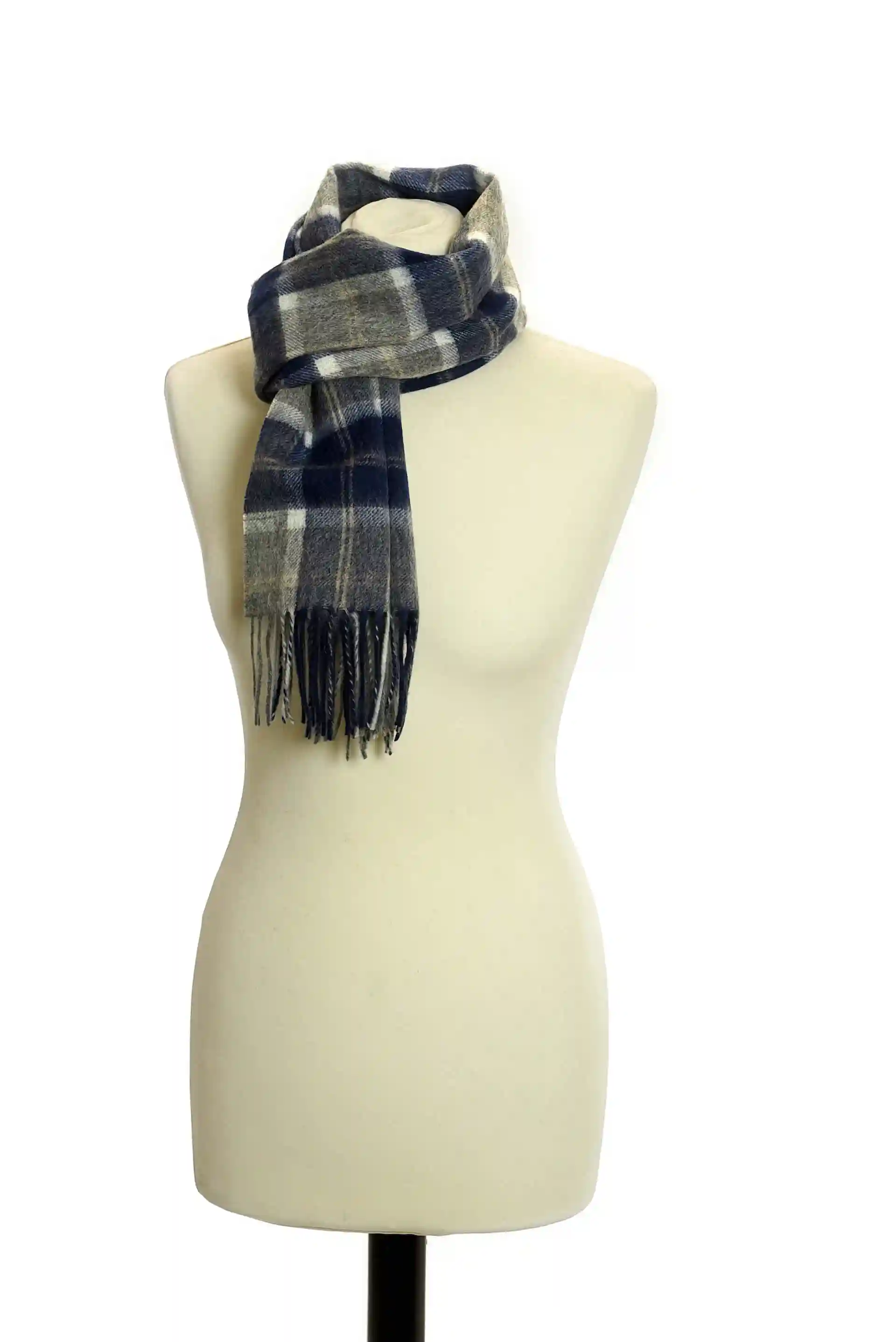Wool scarf - Lambswool/Navy Bannockbane