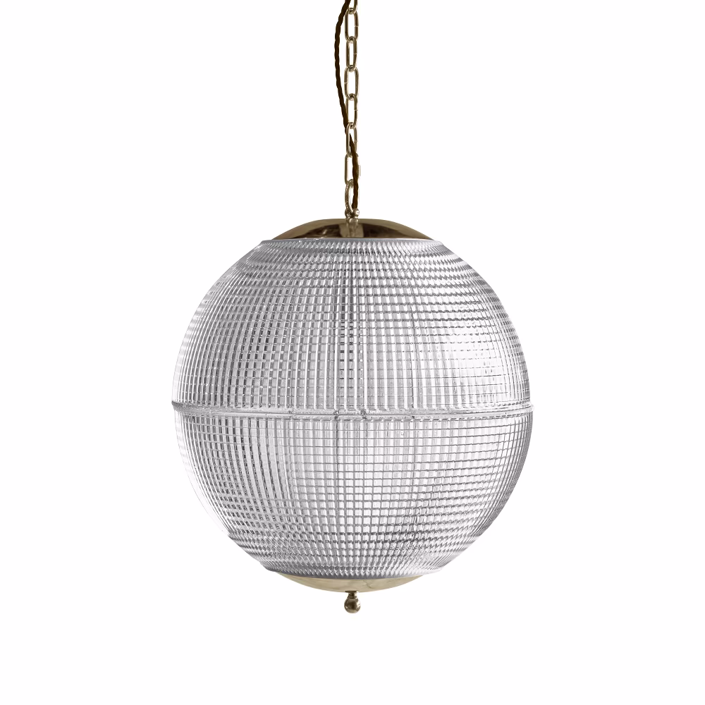 Hollen Globe Classic Polished Brass Glass Pendant Light