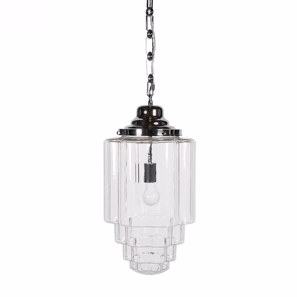 Glasshouse Nickel Clear Pendant Light