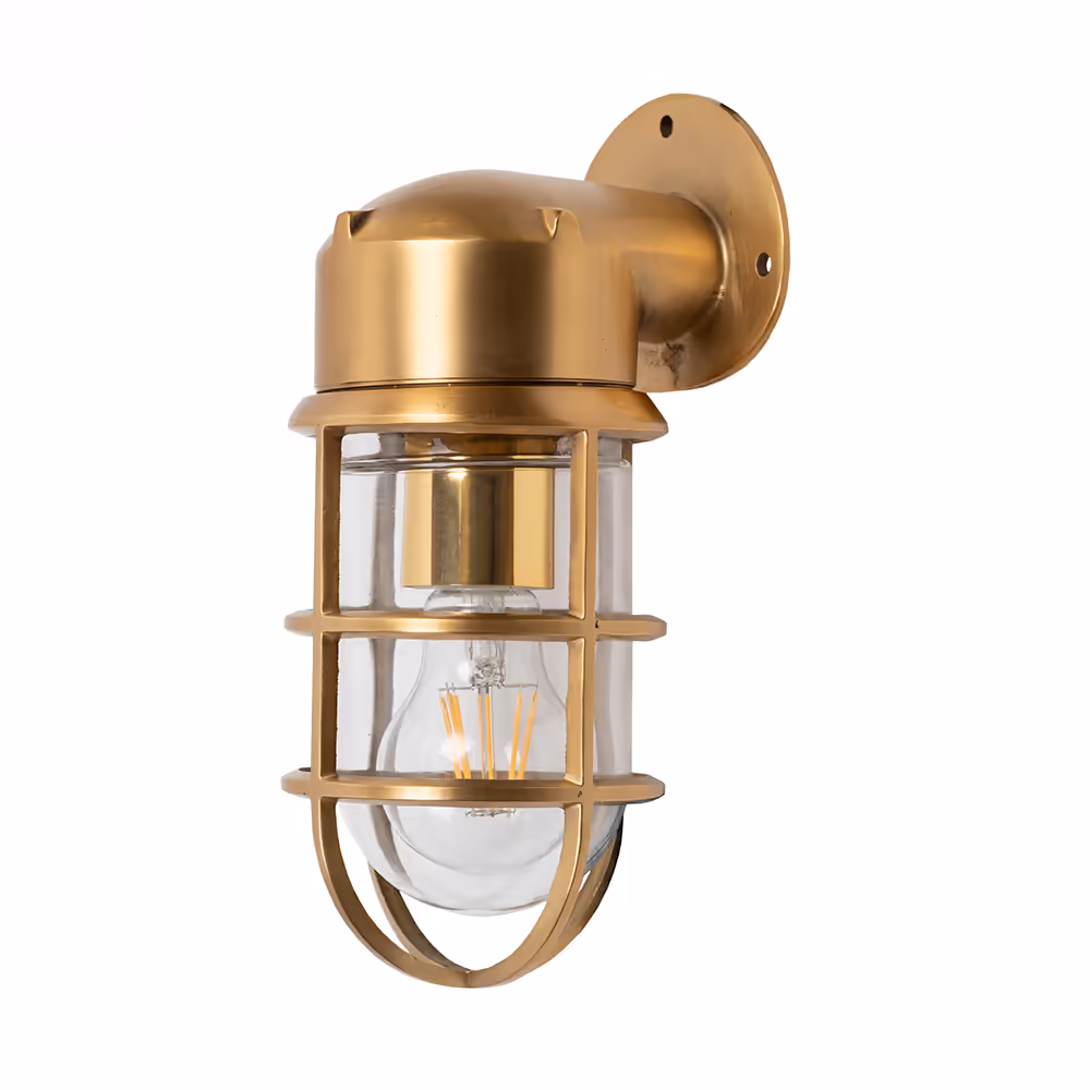 Kemp Outdoor & Bathroom Lacquered Solid Brass Wall Light